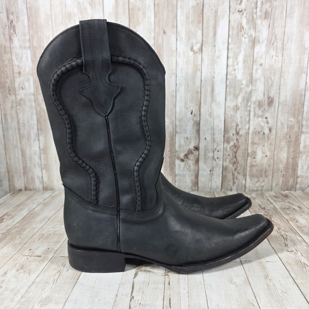 CORRAL MENS Black Leather Snip‎ Toe Western Cowboy Boots made in Mexico